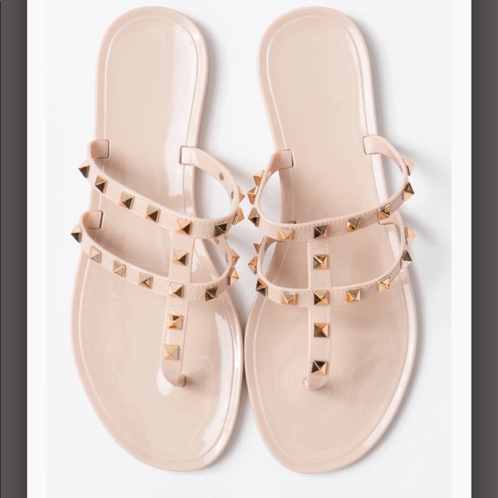 Designer Inspired Studded Jelly Sandals
